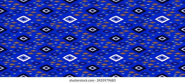 Seamless pattern with multicolored diamonds. Geometric chevron abstract illustration, wallpaper. Tribal ethnic vector texture. Aztec style. Folk embroidery. Indian, Scandinavian, African rug.