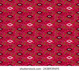 Patrón sin costuras con diamantes multicolores. Ilustración abstracta de chevron geométrico, papel pintado. Textura de vector étnico tribal. Estilo azteca. Bordado popular. Alfombra india, escandinava, africana.