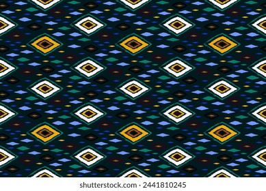 Seamless pattern with multicolored diamonds. Geometric chevron abstract illustration, wallpaper. Tribal ethnic vector texture. Aztec style. Folk embroidery. Indian, Scandinavian, African rug.