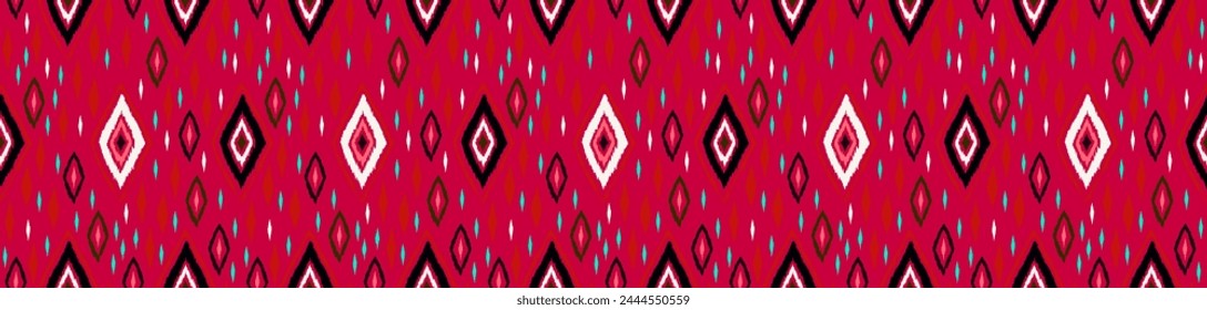 Seamless pattern with multicolored diamonds. Geometric chevron abstract illustration, wallpaper. Tribal ethnic vector texture. Aztec style. Folk embroidery. Indian, Scandinavian, African rug.