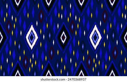 Patrón sin costuras con diamantes multicolores. Ilustración abstracta de chevron geométrico, Fondo de pantalla. Textura de Vector étnico tribal. Estilo azteca. Bordado de Folk. Alfombra india, escandinava, africana.
