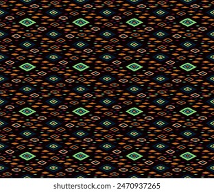 Seamless pattern with multicolored diamonds. Geometric chevron abstract illustration, wallpaper. Tribal ethnic vector texture. Aztec style. Folk embroidery. Indian, Scandinavian, African rug.