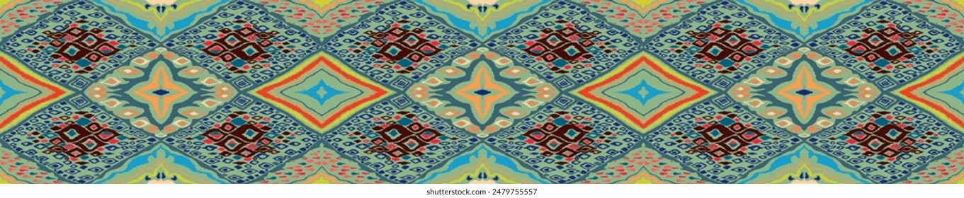 Patrón sin costuras con diamantes multicolores. Ilustración abstracta de chevron geométrico, Fondo de pantalla. Textura de Vector étnico tribal. Estilo azteca. Bordado de Folk. Alfombra india, escandinava, africana.