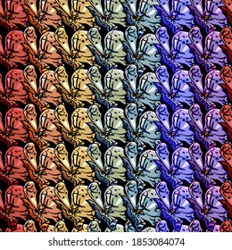 Nahtloses Muster mit Regenbogengänseblümchen