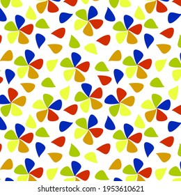 Seamless pattern multi-colored flowers. Vector illustration for background. Print on paper, fabric, ceramic