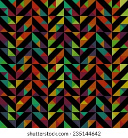 Seamless pattern with multicolored geometric ornament