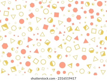 Seamless pattern of multicolored geometric shapes. Template for textures, textiles, wallpapers, banners, invitations and simple backgrounds. Layout for cover, poster, postcard, interior