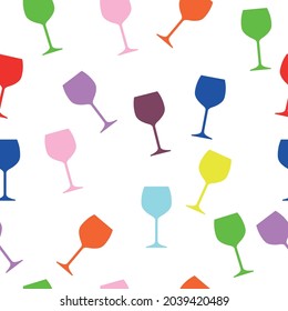 Seamless pattern with multicolored glasses. Vector image. Can be used for gift paper, greeting cards, or background for just about anything.