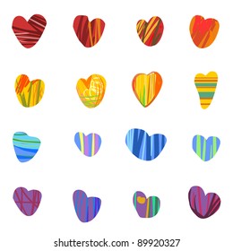 seamless pattern of multicolored hearts