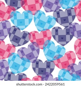  Seamless pattern. Multicolored hearts. Bright pattern.  Repeating pattern Tile Swatch Included.