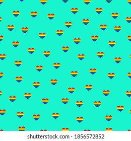 Seamless pattern with multicolored hearts (LGBT)