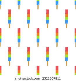 Seamless pattern with multicolored ice lollipops