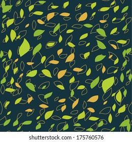 Seamless pattern with multicolored leaves.