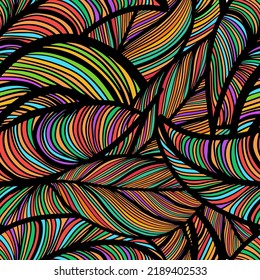 Seamless pattern multicolored leaves. Vector illustration