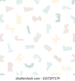 Seamless pattern with multi-colored letters. Pastel colors. Perfect for kids apparel, fabric, textile, nursery decoration, wrapping paper.