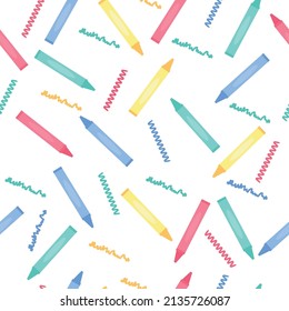 seamless pattern with multicolored pencils. colored pencils in the pattern. vector illustration, eps 10.