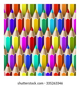 seamless pattern with multicolored pencils. Vector illustration
