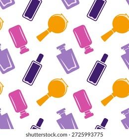 Nahtloses Muster mehrfarbiger Parfümflaschen