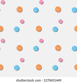 Seamless pattern of multicolored plasticine circles. clay effect