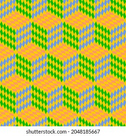 Seamless pattern with multi-colored rhombuses. Vector design.