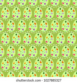 Seamless pattern of multicolored rough skin easter eggs