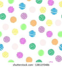 Seamless pattern with multi-colored shaded circles for design, Wallpaper, material, packaging