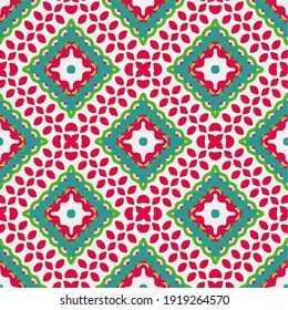  Seamless pattern with multicolored shapes.