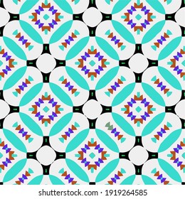 
 Seamless pattern with multicolored shapes.