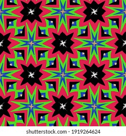  Seamless pattern with multicolored shapes.