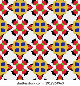 
 Seamless pattern with multicolored shapes.