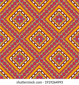  Seamless pattern with multicolored shapes.