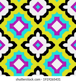 
 Seamless pattern with multicolored shapes.