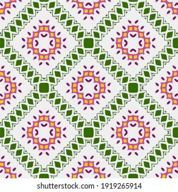  Seamless pattern with multicolored shapes.