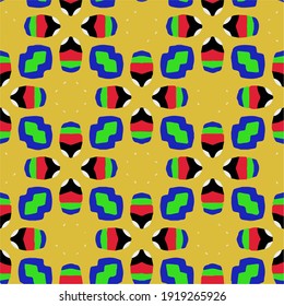 
 Seamless pattern with multicolored shapes.