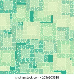 Seamless pattern of multi-colored sloppy squares collected in groups. Stylish grunge camouflage.