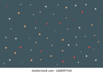Seamless pattern with multicolored stars. Festive background.