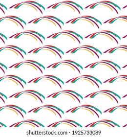 Seamless pattern of multicolored stripes in zig zag fashion