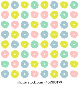 Seamless pattern multicolored stylized flowers. Seamless positive colorful background for girls with abstract flowers. Vector illustration.