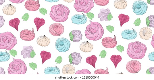seamless pattern of multi-colored sweets