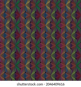 Seamless pattern multi-colored triangles of lines