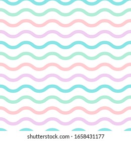 Seamless pattern with multi-colored wavy lines