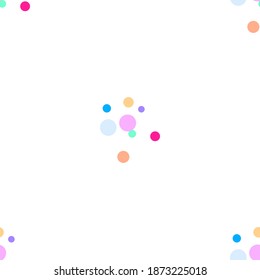 
Seamless pattern with multi-colored yellow, orange, green, pink, purple, blue bright ovals on a white background. Use for fabric, textile, napkins, packaging, web design, children's things.