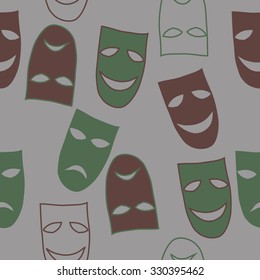 Seamless pattern of mummers. Hand drawn.