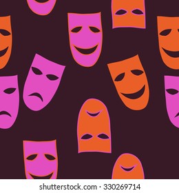 Seamless    pattern  of mummers, spots, hole, objects. Hand drawn.