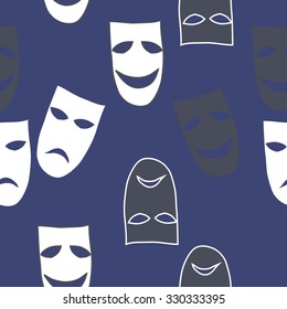 Seamless    pattern  of mummers, spots, hole, objects. Hand drawn.