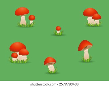 Seamless pattern mushroom. Can be used for Wallpaper, print, packaging, paper, textile design. Vector illustration.