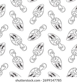 Modelo inconsútil de la seta con la forma que gotea en el fondo blanco. Groovy línea de estilo de arte psicodélico y diseño juguetón.