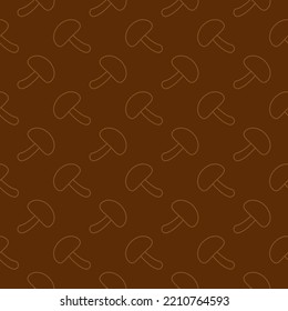 Seamless pattern mushroom line icon.