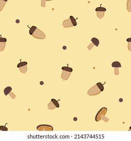seamless pattern mushroom and peanut background