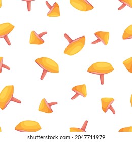 Seamless pattern with a mushroom. Vector cartoon illustration.
